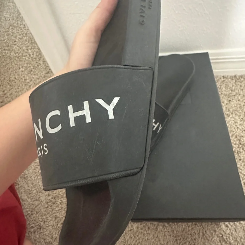 Givenchy Black Slide Sandals with White Logo - Picture 6 of 6